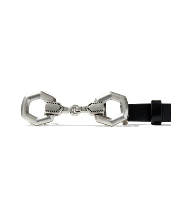 Beau Horse Bit Vintage Silver Belt in Black