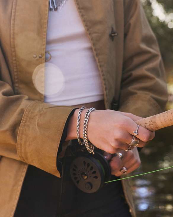 Noble Rope Link and Chain Bracelet in Vintage Silver