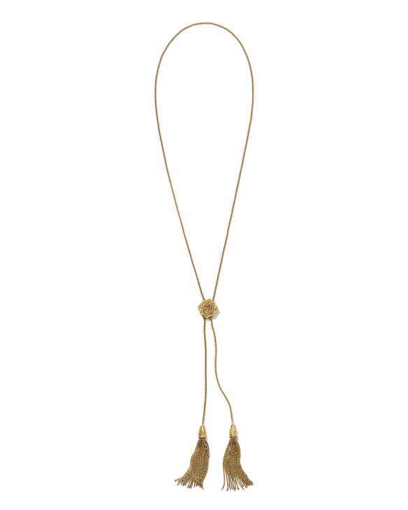 Ansel Rose Bolo Necklace in Vintage Gold