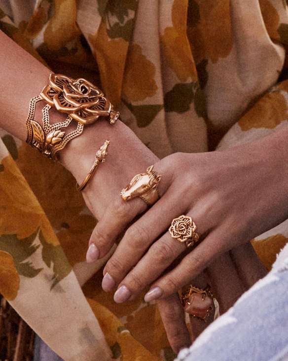 Ansel Rose Cocktail Ring in Vintage Gold