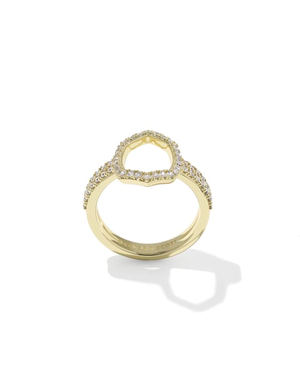 Daphne Pave Gold Cocktail Ring&nbsp;