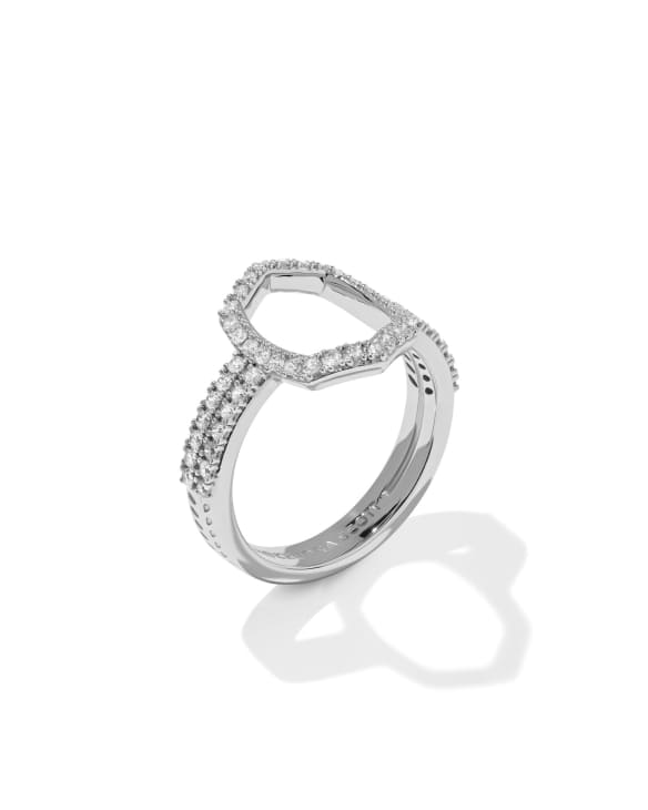 Daphne Pave Silver Cocktail Ring&nbsp;