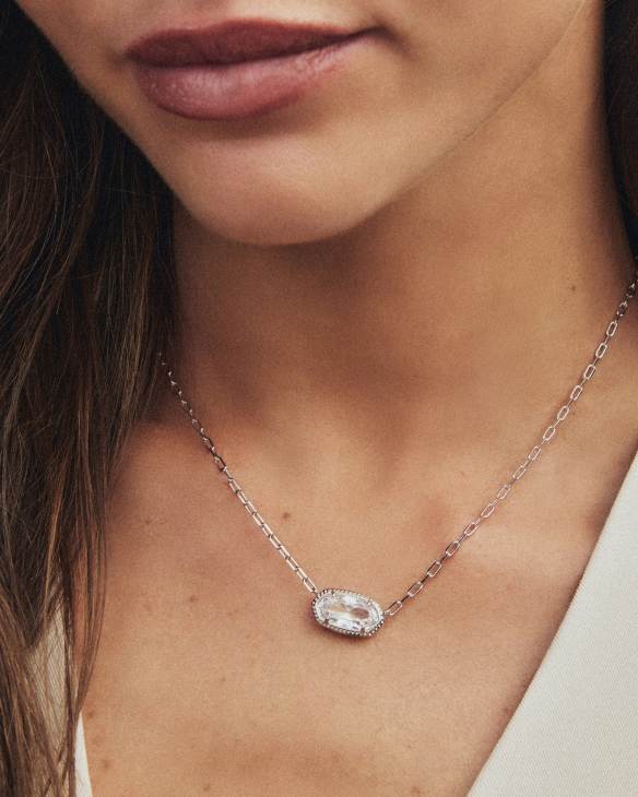 Elisa Luxe Silver Short Pendant Necklace&nbsp;