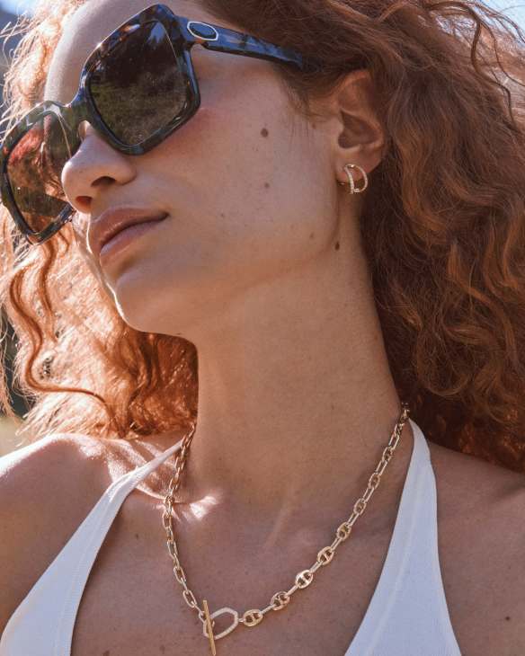 Elisa Toggle Gold Link and Chain Necklace&nbsp;