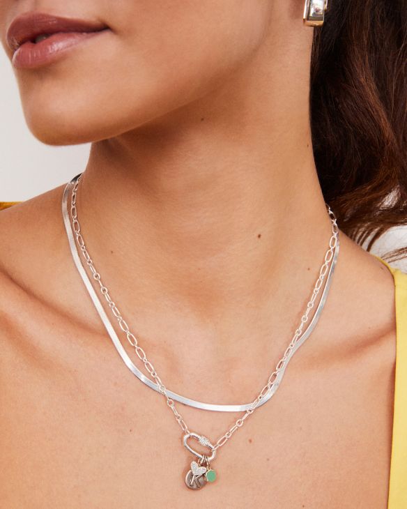 Herringbone Chain Necklace in Sterling Silver