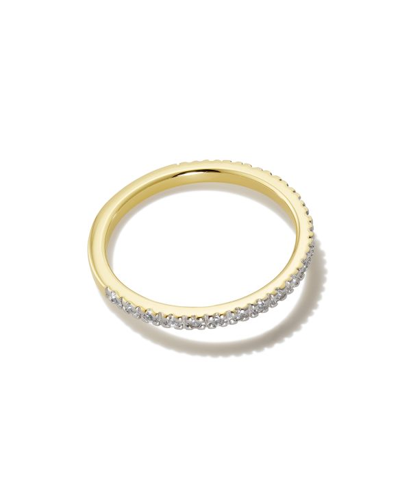 Arynn 18k Gold Vermeil Band Ring in White Sapphire
