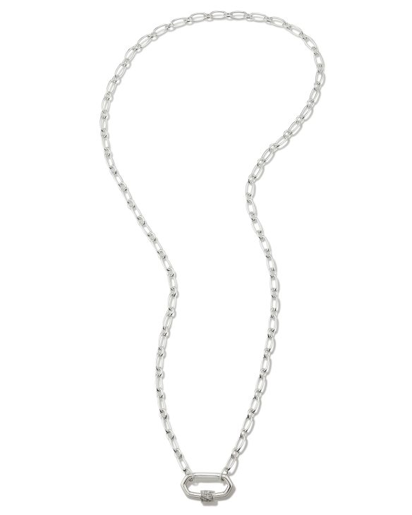 Bristol Sterling Silver Link Necklace in White Sapphire