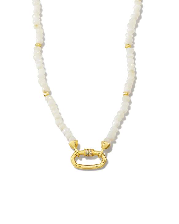 Bristol 18k Gold Vermeil Opal Strand Necklace in White Opal