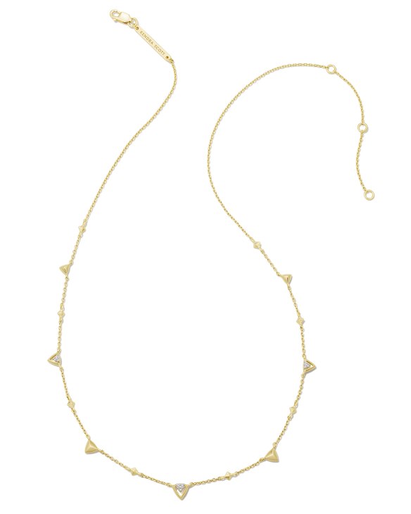 Spencer 18k Gold Vermeil Strand Necklace in White Topaz