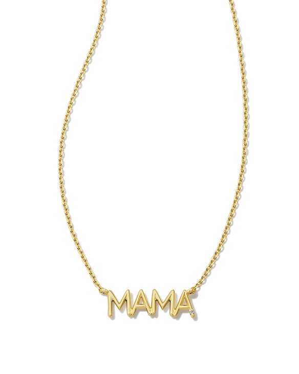 Mama 18k Gold Vermeil Sparkle Pendant Necklace in White Topaz