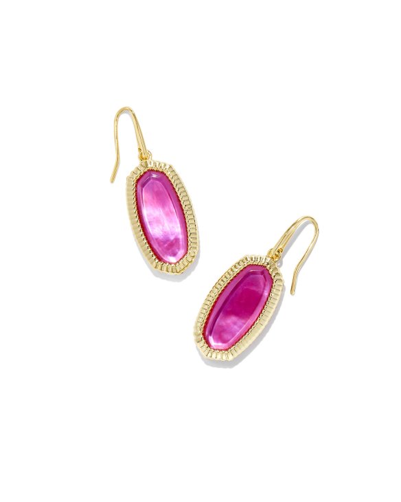 Dani Gold Ridge Frame Drop Earrings in Azalea Illusion