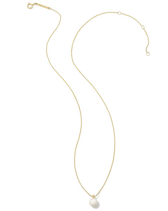 Hadleigh 14k Yellow Gold Pendant Necklace in White Pearl