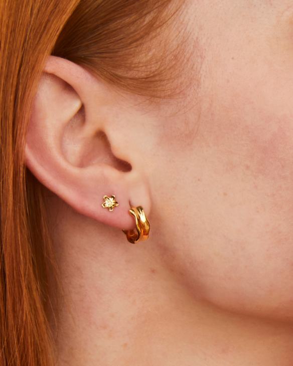 Aspen Huggie Earrings in 18k Gold Vermeil