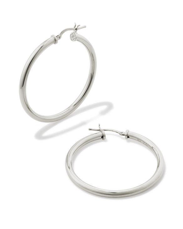 Tube Large 40mm Hoop Earrings in Sterling Silver