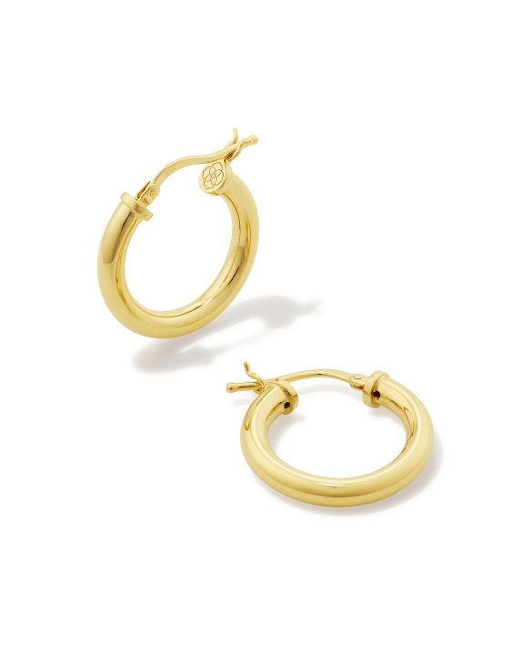 Tube Small 20mm Hoop Earrings in 18k Gold Vermeil