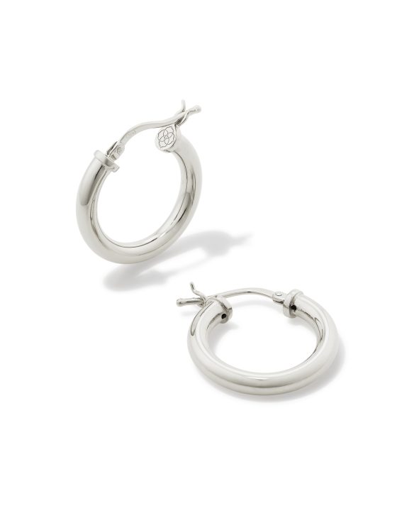 Tube Small 20mm Hoop Earrings in Sterling Silver