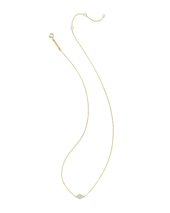 Abbie 14k Yellow Gold Pave Pendant Necklace