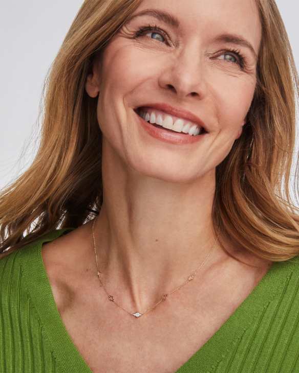 Abbie 14k Yellow Gold Pave Strand Necklace