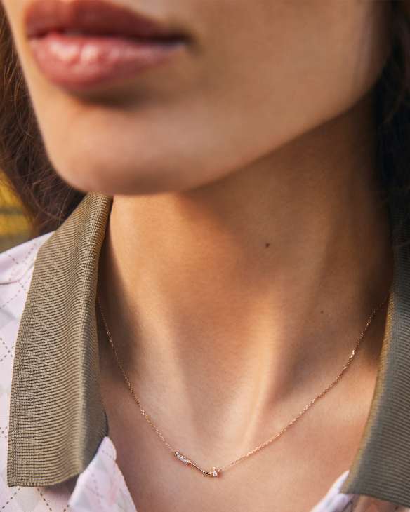 Diamond Accent Golf Club 14k Yellow Gold Necklace