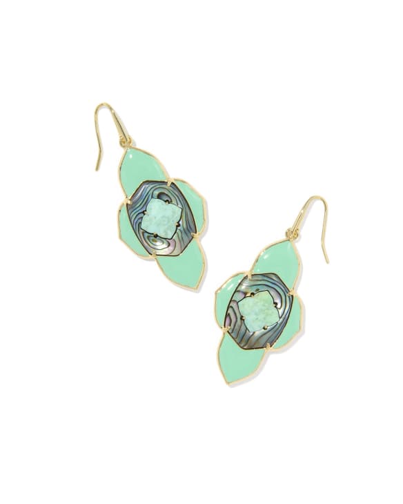 Abbie Medallion Gold Drop Earrings