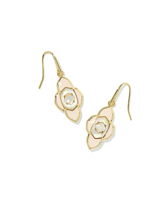 Abbie Medallion Gold Small Drop Earrings