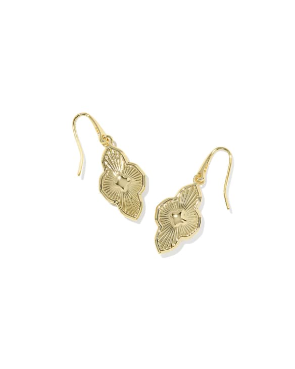 Abbie Medallion Gold Small Drop Earrings