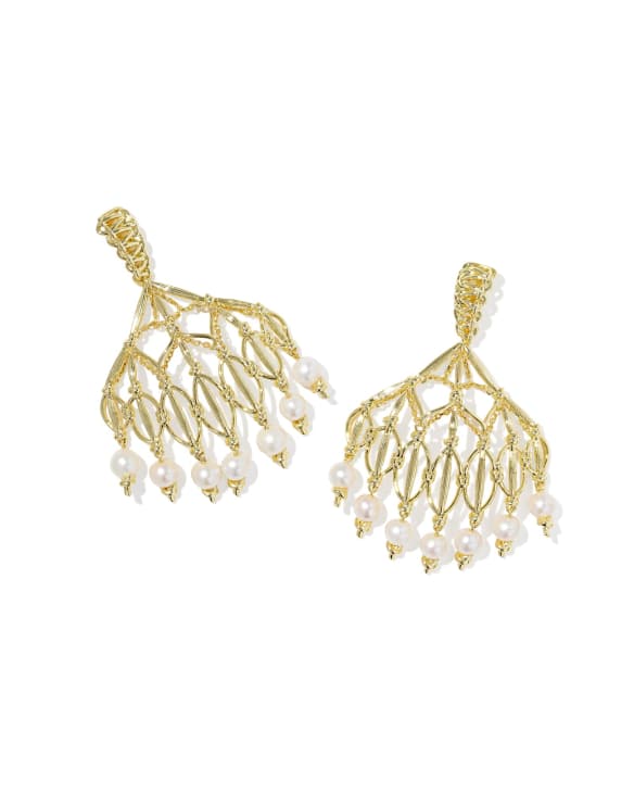 Gabriella Gold Pearl Statement Earrings