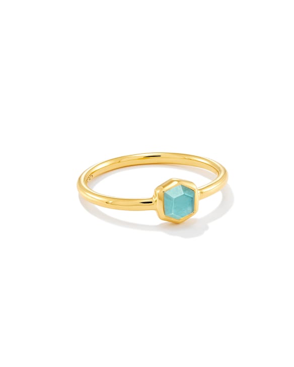 Davie 18k Gold Vermeil Band Ring in Aquamarine