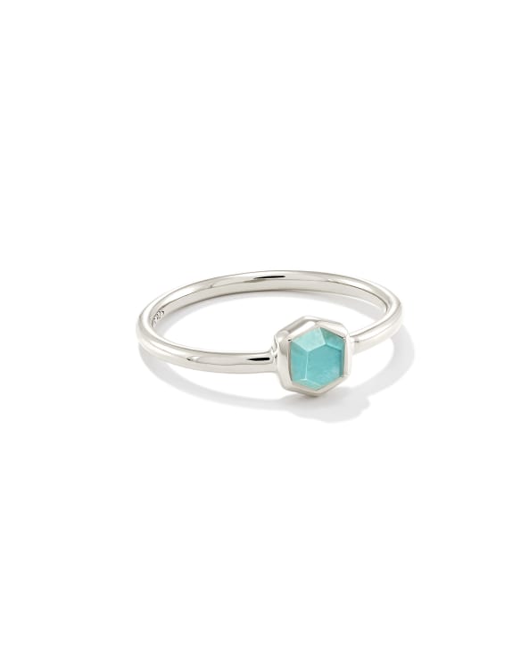 Davie Sterling Silver Band Ring in Aquamarine