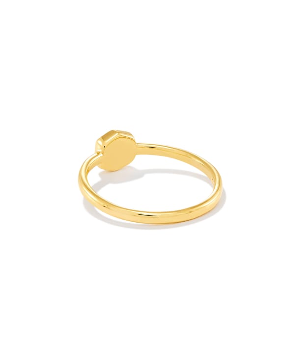 Davie 18k Gold Vermeil Band Ring in White Opal