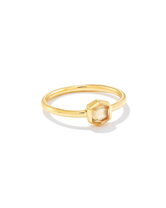 Davie 18k Gold Vermeil Band Ring in Light Citrine