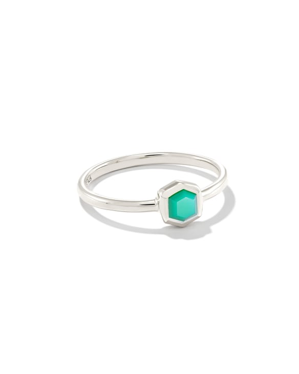 Davie Sterling Silver Band Ring in Chrysoprase