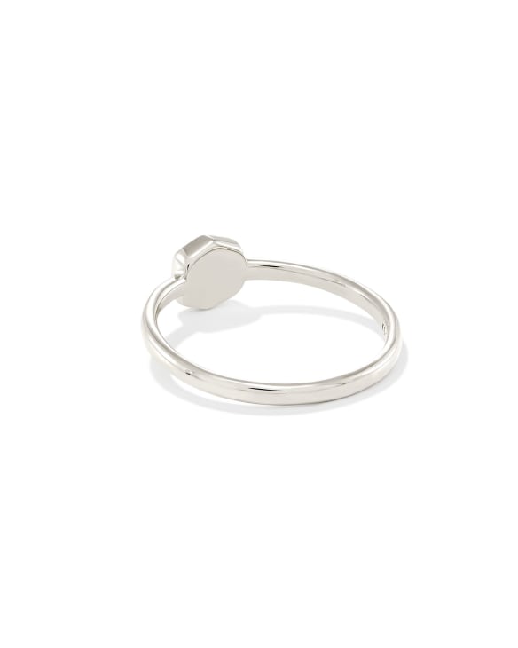 Davie Sterling Silver Band Ring in Rainbow Moonstone