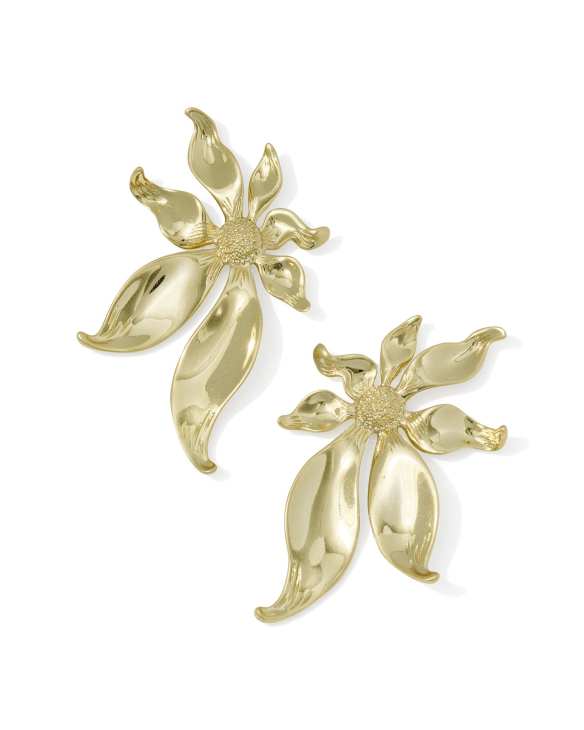 Anya Flower Gold Statement Earrings