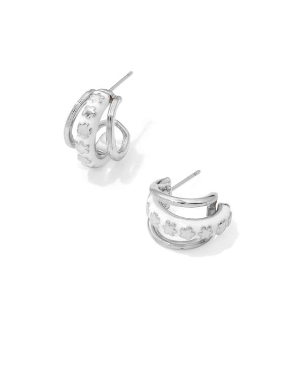 Jane Silver Huggie Earrings