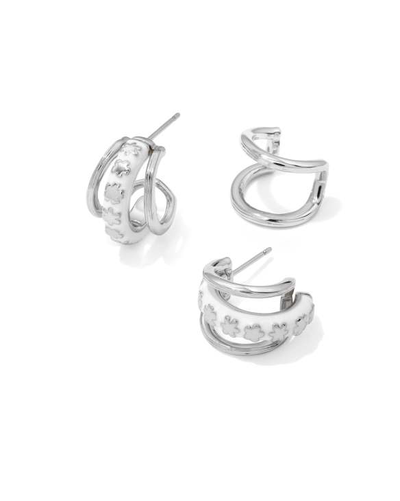 Jane Silver Huggie Earrings
