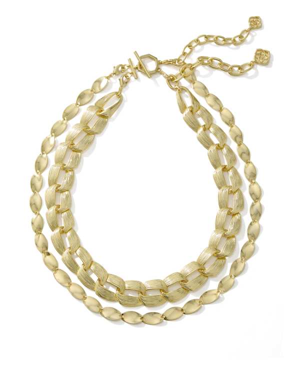 Kira Gold Chain Multi Strand Necklace