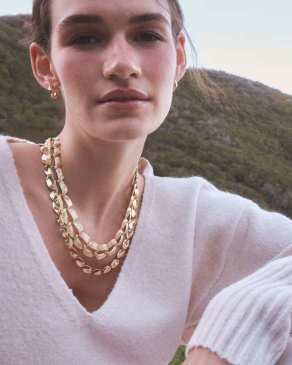 Kira Gold Chain Multi Strand Necklace