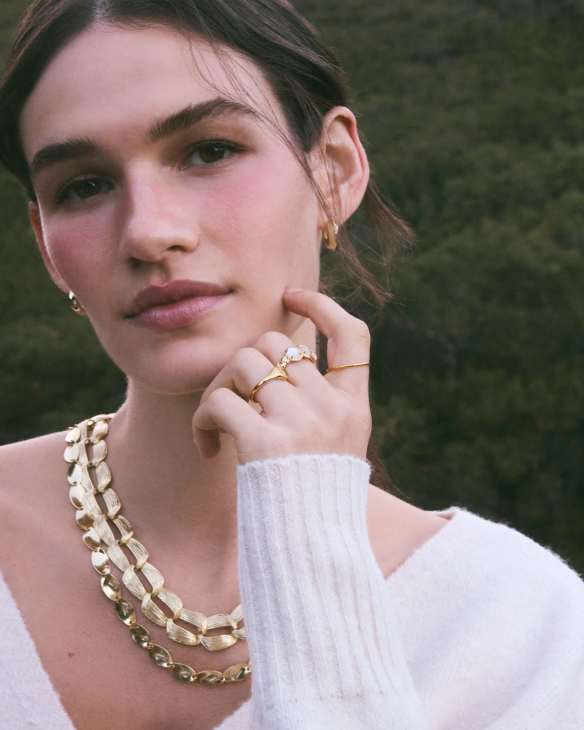 Kira Gold Chain Multi Strand Necklace