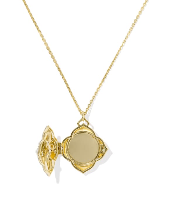 0.17 ct Heirloom Dira 14k Yellow Gold Locket Short Pendant Necklace