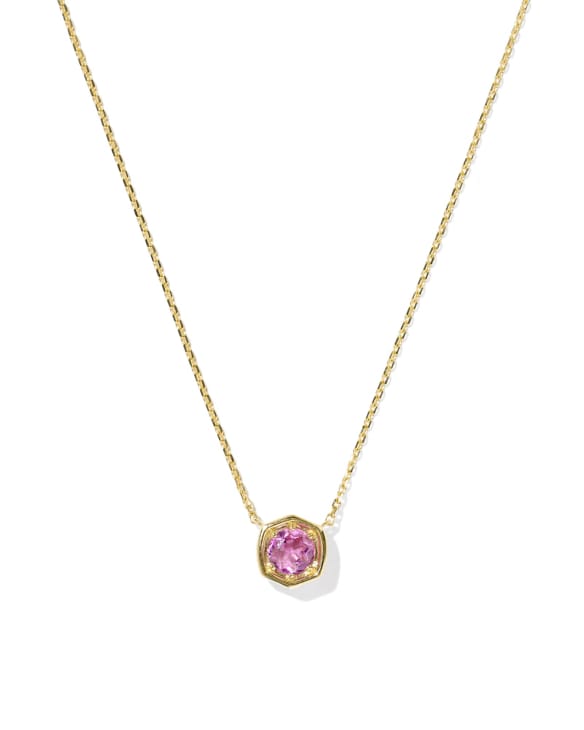 0.36 ct Lab Grown Gemstone Davie 14k Yellow Gold Short Pendant Necklace
