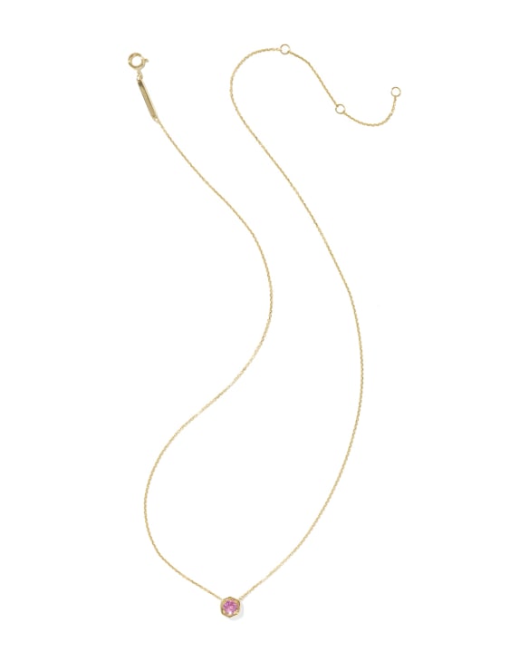 0.36 ct Lab Grown Gemstone Davie 14k Yellow Gold Short Pendant Necklace