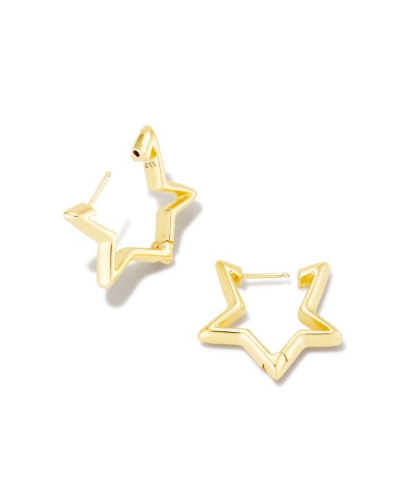 Star Huggie Earrings in Gold