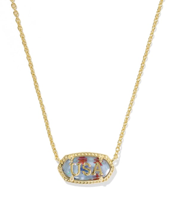 Elisa USA Gold Short Pendant Necklace