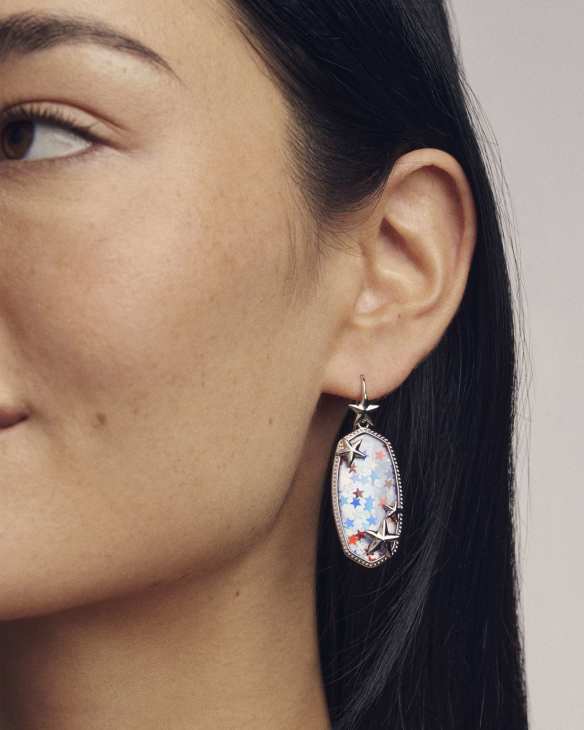 Elle Multi Star Silver Drop Earrings