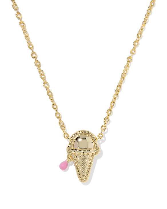 Ice Cream Gold Short Pendant Necklace