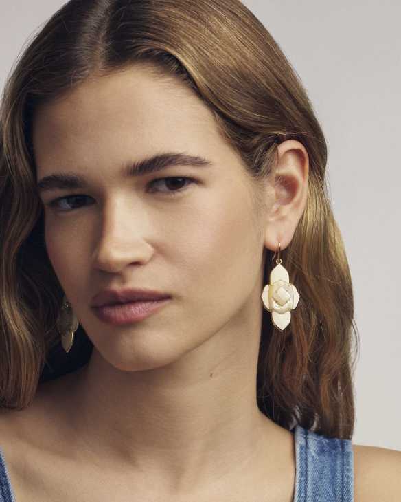Abbie Medallion Gold Drop Earrings