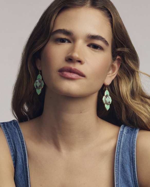 Abbie Medallion Gold Drop Earrings