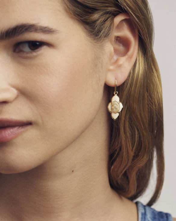 Abbie Medallion Gold Small Drop Earrings