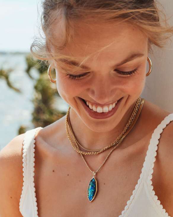 Ophelia Gold Large Long Pendant Necklace